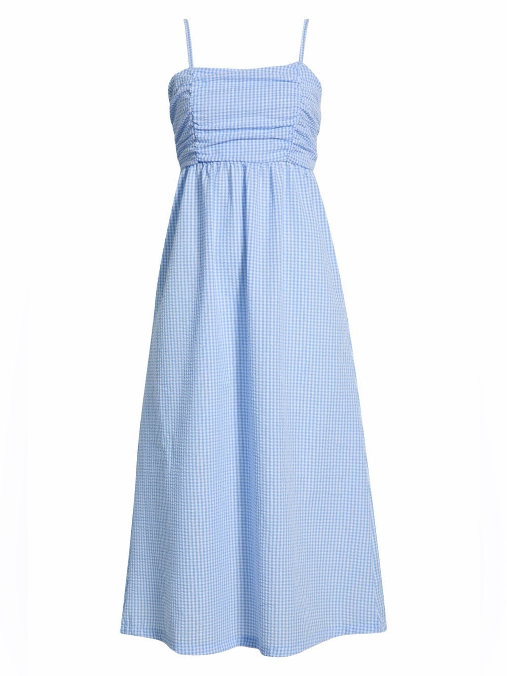 Steve Madden Ashlynn Midi Dress Blue White Gingham A-Line Bow Women’s L 10 NWOT - Picture 5 of 9